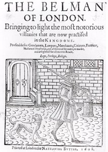 Le crieur de Londres, par Thomas Dekker, page de titre, imprimé par Nathaniel Butter, 1608 - English School