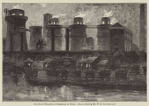 Les hauts fourneaux de Summerlea la nuit (gravure) - English School