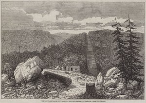 La ligne de démarcation entre les États-Unis et le Canada (gravure)
