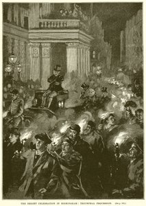 La célébration de Bright à Birmingham : procession triomphale - English School