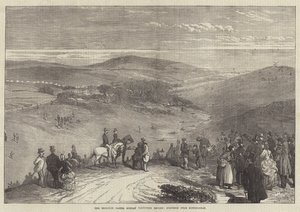 La revue des volontaires de Pâques à Brighton, lutte près de Rottingdean (gravure) - English School