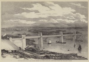 Pont tubulaire Britannia à travers le détroit de Menai - English School