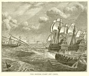 La flotte britannique au large de Cadix - English School
