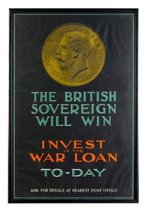 Le Souverain Britannique Gagnera, affiche de prêt de guerre de la Première Guerre mondiale - English School