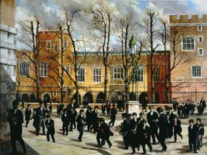 Le Buisson Ardent en haut de Common Lane, surplombant les Nouvelles Écoles, Eton College, c.1935 - English School