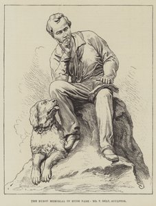 Le mémorial de Byron à Hyde Park, M. T Belt, sculpteur (gravure) - English School