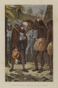Le cacique plaçant une couronne sur la tête de Colomb - English School