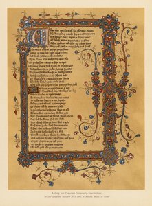 Les Contes de Canterbury de Geoffrey Chaucer (lithographie couleur) - English School