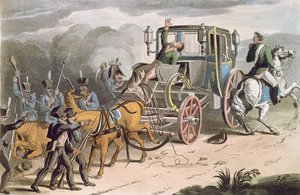 La capture de la voiture de Bonaparte à Waterloo, 18 juin 1815, 1816 - English School
