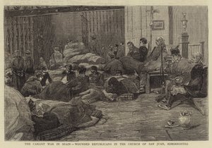 La guerre carliste en Espagne, républicains blessés dans l