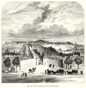 Le cimetière du Père Lachaise, Paris (gravure) - English School