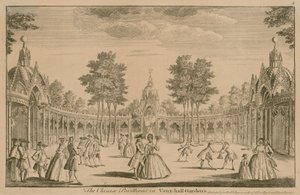 Les pavillons chinois dans les jardins de Vauxhall, Londres