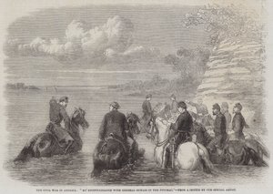 La guerre civile en Amérique, "Ma reconnaissance avec le général Sickles dans le Potomac" (gravure)