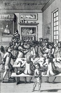 La foule du café, par Edward Ward, tiré de Vulgus Britannicus - English School