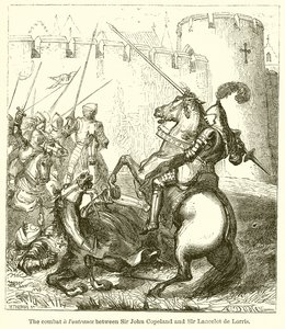 Le Combat et la Défaite entre Sir John Copeland et Sir Lancelot de Lorris - English School