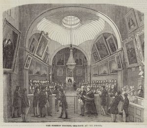 La salle du conseil municipal au Guildhall (gravure) - English School