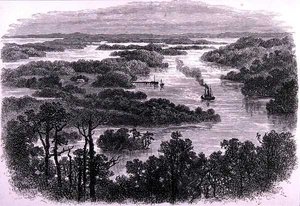 Confluence des rivières Murray et Darling, près de Wentworth, Nouvelle-Galles du Sud, Australie, de 
