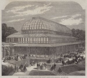 La serre dans les jardins de la Royal Horticultural Society, South Kensington (gravure) - English School