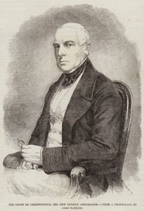 Le Comte de Chreptowitch, le nouvel ambassadeur russe (gravure) - English School