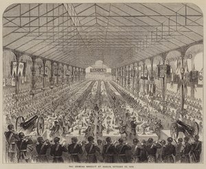 Le banquet de Crimée à Dublin, 22 octobre 1856 (gravure)