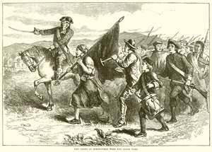 La foule à Springfield avec le drapeau noir - English School