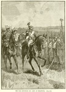 Le tsar passant en revue son armée à Sébastopol - English School