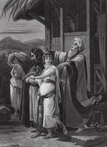 Le Départ de Rebecca (gravure) - English School