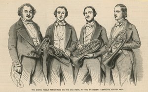La famille Distin jouant du saxhorn aux concerts du mercredi, Exeter Hall - English School