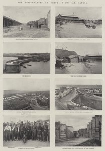 Les troubles en Crète, vues à Candia (gravure) - English School