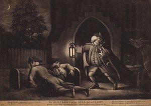 Les perturbateurs des morts mis en fuite (aquatinte) - English School
