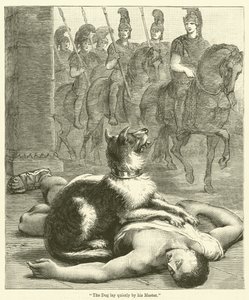 "Le chien restait tranquillement près de son maître"