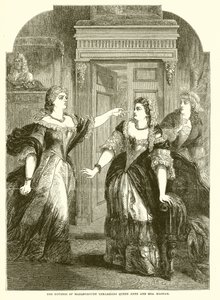 La duchesse de Marlborough réprimandant la reine Anne et Mme Masham - English School