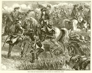 Le duc de Marlborough en danger à Ramillies, 1706 - English School