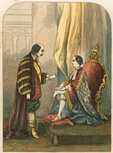 Le Duc de Northumberland persuadant Édouard VI de changer la succession - English School
