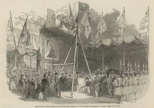 Le duc de Wellington posant la première pierre des casernes de Waterloo