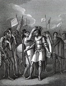 Le comte de Richmond choisi roi après la bataille de Bosworth, de 