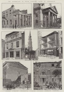 Le tremblement de terre en Caroline du Sud, ruines de Charleston (gravure) - English School