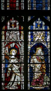 La fenêtre Est (Ew) représentant un ange et la Vierge à l