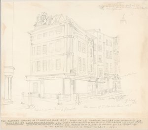 Le coin est de St Martins Lane, Londres, 1825