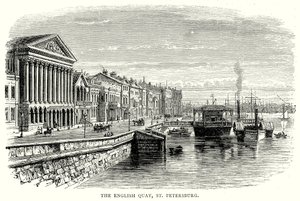 Le quai des Anglais, Saint-Pétersbourg (gravure)