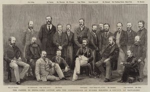 La famine en Inde, Lord Lytton et le commissaire de Mysore tenant un conseil à Bangalore - English School