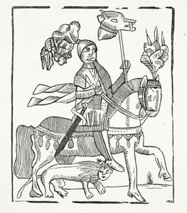 La célèbre histoire de Guy, comte de Warwick, illustration de Chap-books du XVIIIe siècle par John Ashton, pub. 1882 - English School