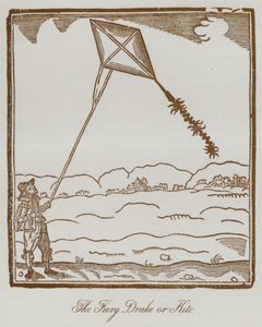 Le dragon ou cerf-volant enflammé (lithographie) - English School