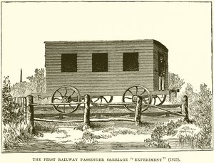 La première expérience de voiture de passagers ferroviaire (1825) - English School