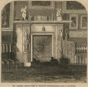 La cheminée Flaxman dans le salon du poète Rogers, maison de Rogers, St James