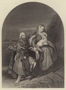La fuite en Égypte (gravure) - English School
