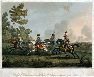 La fuite de Bonaparte (1769-1821) du champ de bataille de Waterloo en 1815, 1817 - English School