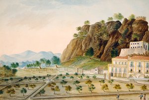 Le jardin formel à La Favorita ou Palazzo Cinese, Palerme, conçu pour le roi Fernando IV, vers 1815