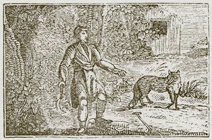 Le renard et le paysan (gravure) - English School