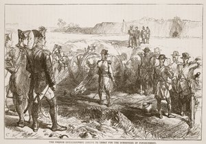 Les commissaires français venant négocier la reddition de Pondichéry, illustration de Cassell